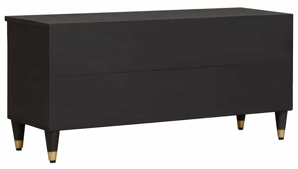 TV szekrény fiókkal Fekete 100 x 33 x 46 cm Tömör Mangófát