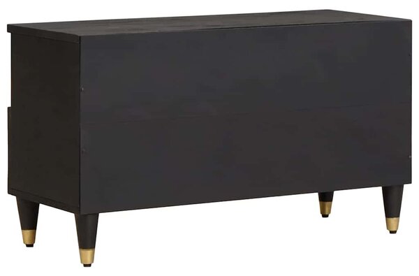 TV szekrény fiókkal Fekete 80 x 33 x 46 cm Tömör Mangófát