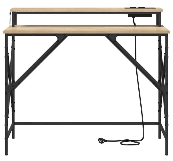 Asztal tárolóval sonoma tölgy 100 x 50 x 86.5 cm Faanyag