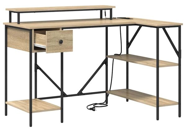 Asztal fiókkal sonoma tölgy 120 x 79 x 86.5 cm Faanyag