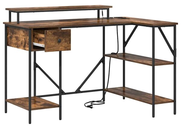 Asztal fiókkal Füstölt tölgy 120 x 79 x 86.5 cm Faanyag