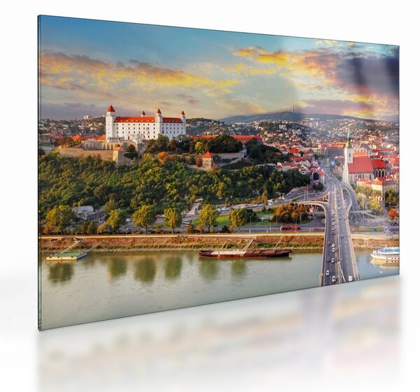 Kép - panoráma, Pozsony, Szlovákia (üvegen) (70x50 cm)