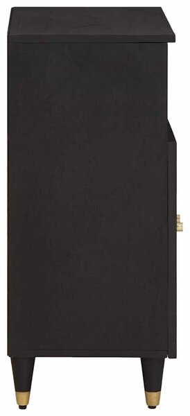 Széf polcokkal tárolóval Fekete 60 x 33 x 75 cm Tömör Mangófát