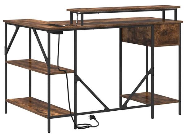 Asztal fiókkal Füstölt tölgy 120 x 79 x 86.5 cm Faanyag
