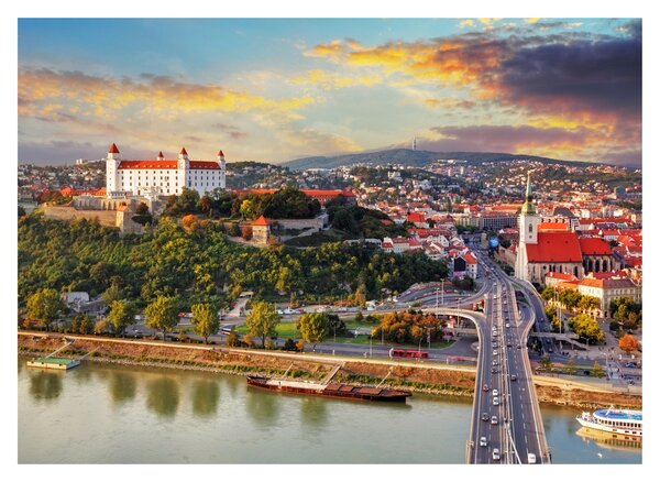Kép - panoráma, Pozsony, Szlovákia (üvegen) (70x50 cm)