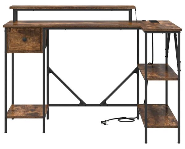 Asztal fiókkal Füstölt tölgy 120 x 79 x 86.5 cm Faanyag