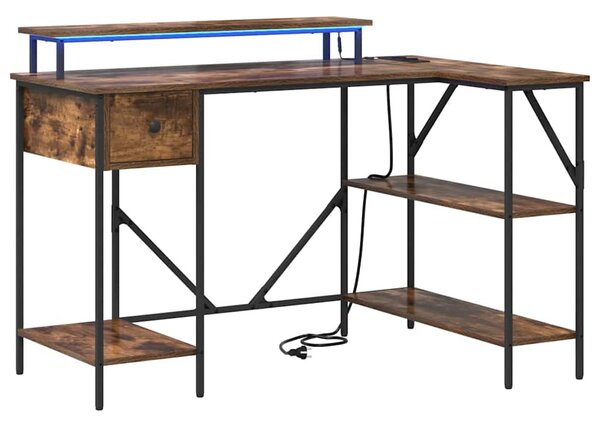 Asztal fiókkal Füstölt tölgy 120 x 79 x 86.5 cm Faanyag