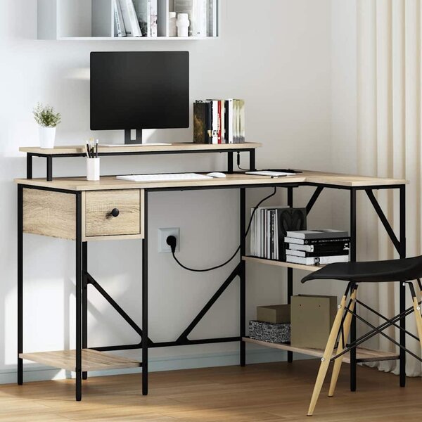 Asztal fiókkal sonoma tölgy 120 x 79 x 86.5 cm Faanyag