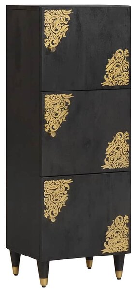 Magasfiú polcokkal Fekete 40 x 33 x 110 cm Tömör Mangófát