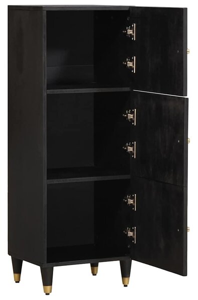 Magasfiú polcokkal Fekete 40 x 33 x 110 cm Tömör Mangófát