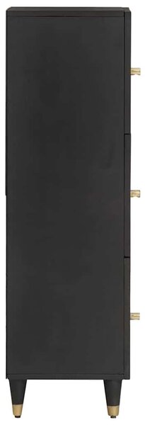 Magasfiú polcokkal Fekete 40 x 33 x 110 cm Tömör Mangófát