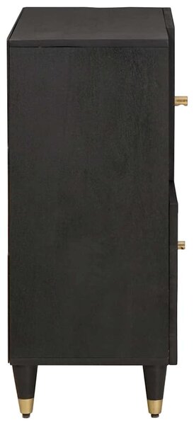 Széf polcokkal tárolóval Fekete 80 x 33 x 75 cm Tömör Mangófát