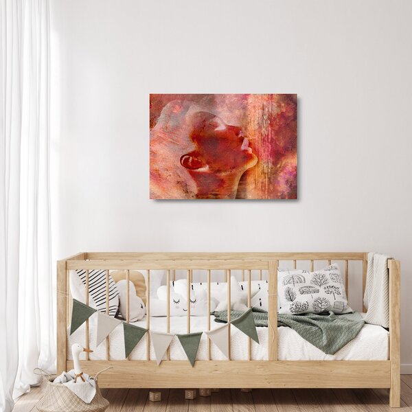 Kép - Egy női arc profilja (üvegen) (70x50 cm)