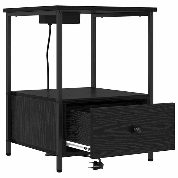 Éjjeliszekrény 2 pcs Fekete tölgy 42 x 41 x 56 cm Faanyag