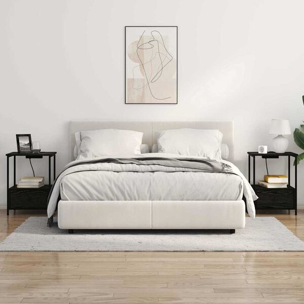 Éjjeliszekrény 2 pcs Fekete tölgy 42 x 41 x 56 cm Faanyag