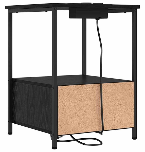 Éjjeliszekrény 2 pcs Fekete tölgy 42 x 41 x 56 cm Faanyag