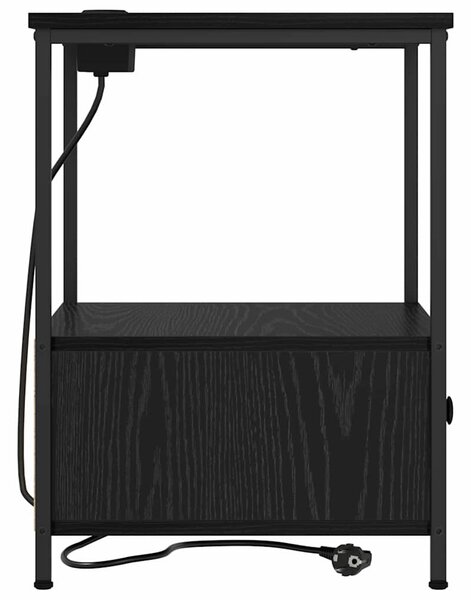 Éjjeliszekrény 2 pcs Fekete tölgy 42 x 41 x 56 cm Faanyag