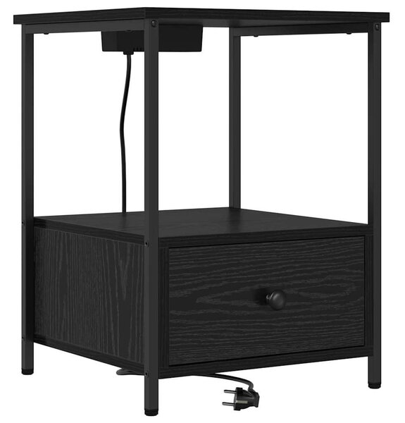 Éjjeliszekrény 2 pcs Fekete tölgy 42 x 41 x 56 cm Faanyag