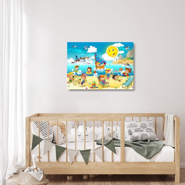 Kép - Egy nap a tengerparton (üvegen) (70x50 cm)