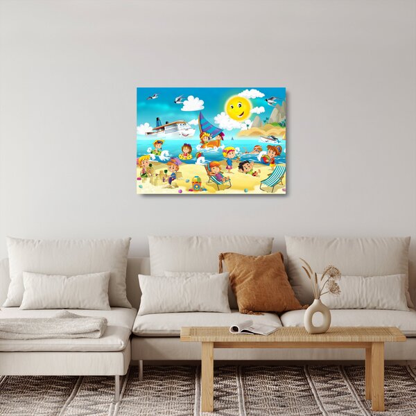 Kép - Egy nap a tengerparton (üvegen) (70x50 cm)