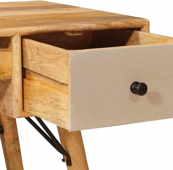 Íróasztal fiókkal Barna 110 x 55 x 76 cm Tömör Mangófát