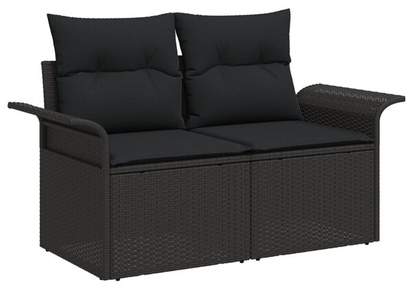 Kerti Kanapé Szett 5 db Fekete [Műanyag]: Poly Rattan