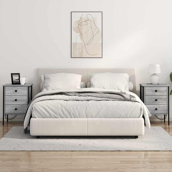 Éjjeliszekrény 2 db Szürke Sonoma 42 x 41 x 61 cm Szerelt Fa
