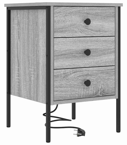 Éjjeliszekrény 2 db Szürke Sonoma 42 x 41 x 61 cm Szerelt Fa