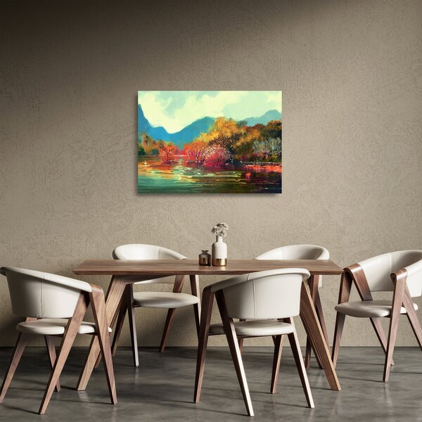 Kép - őszi színek (üvegen) (70x50 cm)