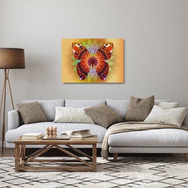 Kép - etno pillangó (üvegen) (70x50 cm)