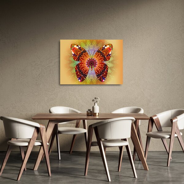 Kép - etno pillangó (üvegen) (70x50 cm)