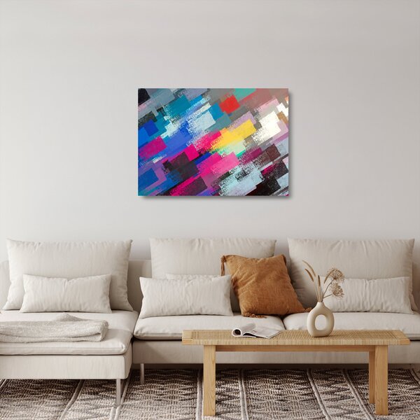 Kép - Színes ecsetvonások (üvegen) (70x50 cm)