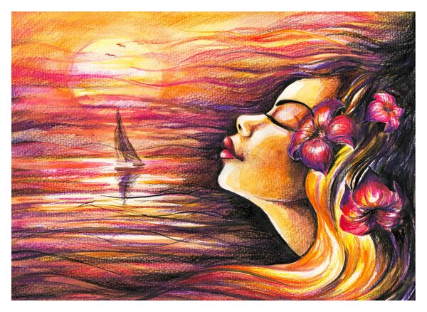 Kép - Nyári emlékek (üvegen) (70x50 cm)