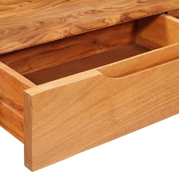 Konzolasztal fiókkal Barna 110 x 30 x 80 cm Tömör Akácfa