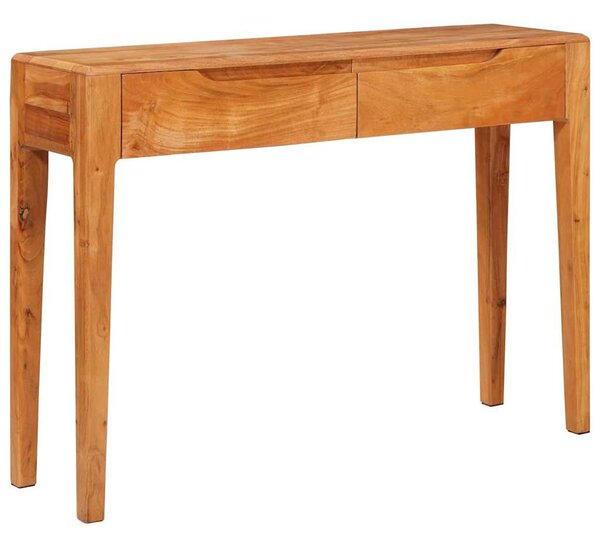 Konzolasztal fiókkal Barna 110 x 30 x 80 cm Tömör Akácfa