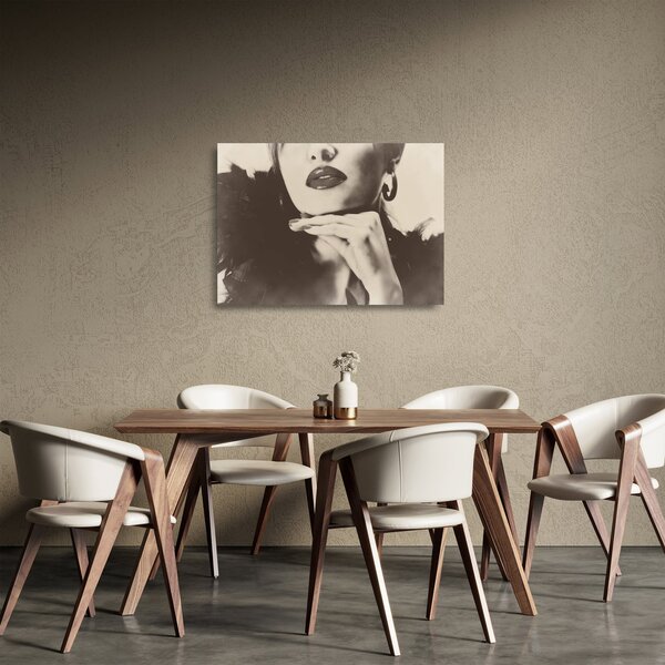 Kép - Vintage fotó egy nőről (üvegen) (70x50 cm)