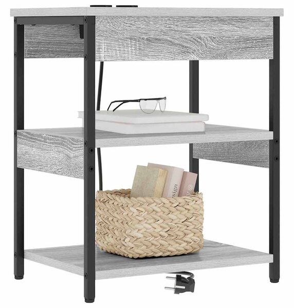 Éjjeliszekrény 2 pcs Szürke Sonoma 41 x 31 x 51 cm Faanyag