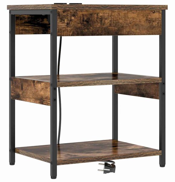 Éjjeliszekrény 2 pcs Füstölt tölgy 41 x 31 x 51 cm Faanyag