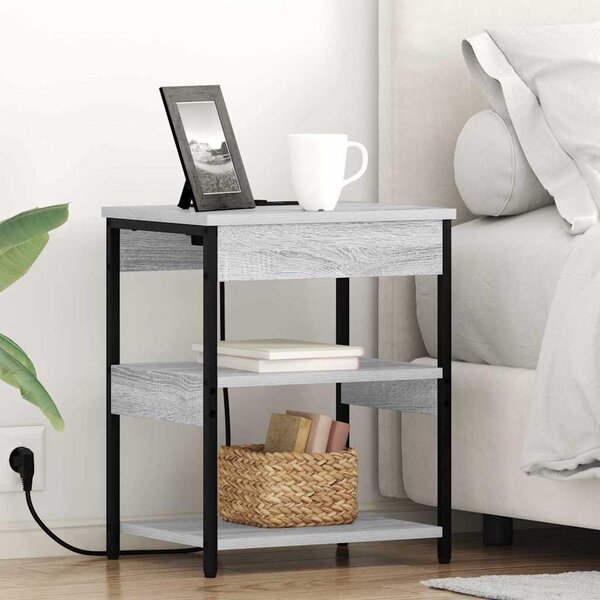 Éjjeliszekrény 2 pcs Szürke Sonoma 41 x 31 x 51 cm Faanyag