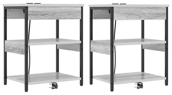Éjjeliszekrény 2 pcs Szürke Sonoma 41 x 31 x 51 cm Faanyag