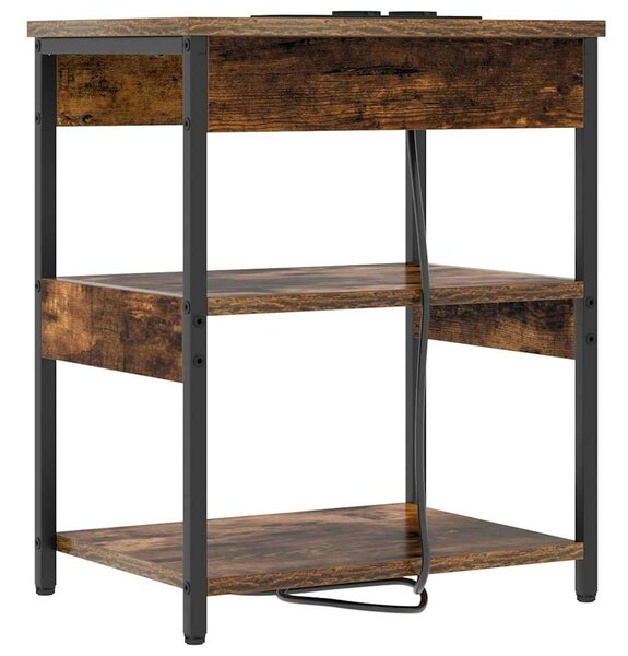 Éjjeliszekrény 2 pcs Füstölt tölgy 41 x 31 x 51 cm Faanyag