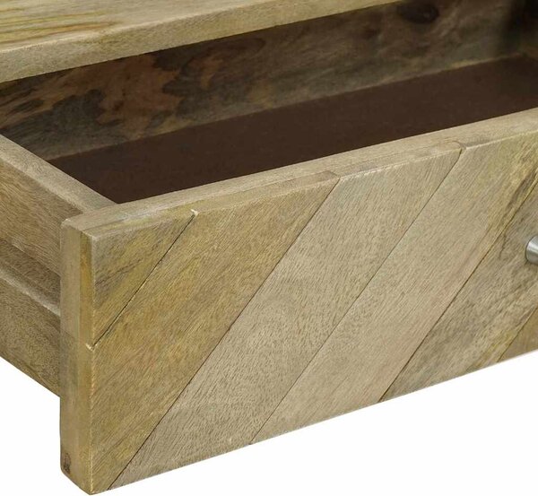 Konzolasztal Természetes szürke 110 x 30 x 80 cm Tömör Mangófát
