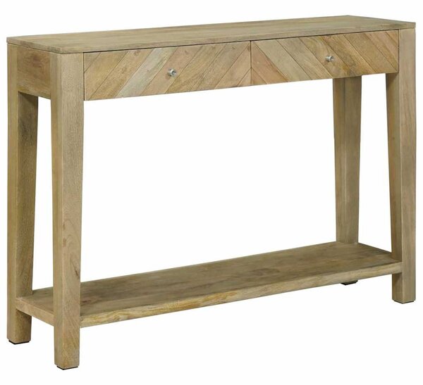 Konzolasztal Természetes szürke 110 x 30 x 80 cm Tömör Mangófát