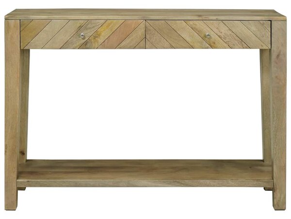 Konzolasztal Természetes szürke 110 x 30 x 80 cm Tömör Mangófát