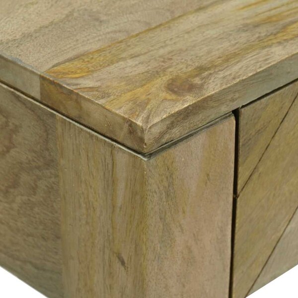 Konzolasztal Természetes szürke 110 x 30 x 80 cm Tömör Mangófát