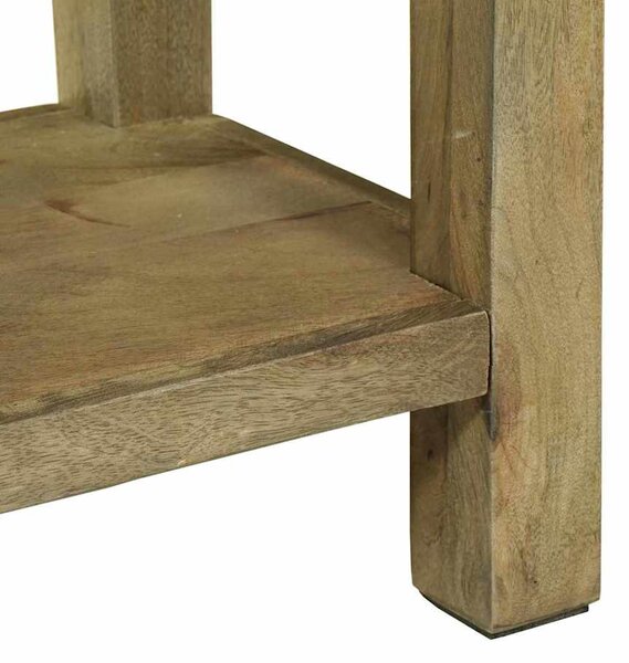 Konzolasztal Természetes szürke 110 x 30 x 80 cm Tömör Mangófát