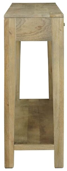 Konzolasztal Természetes szürke 110 x 30 x 80 cm Tömör Mangófát