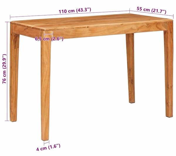 Étkezőasztal Barna 110 x 55 x 76 cm Tömör Akácfa