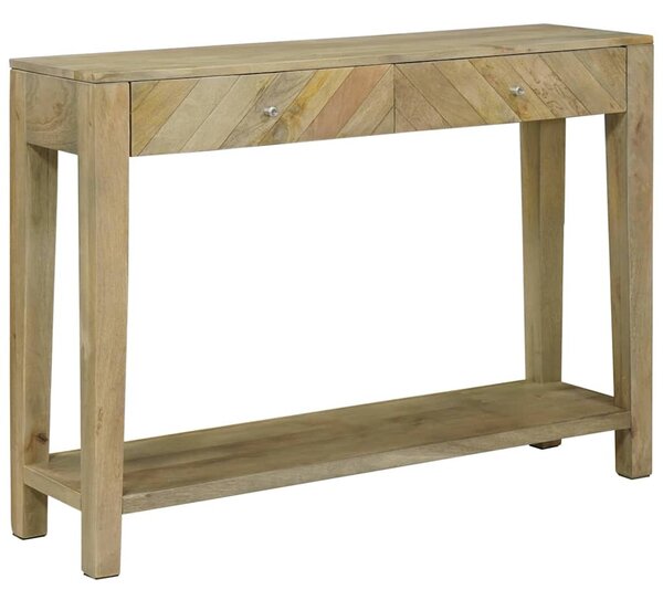 Konzolasztal Természetes szürke 110 x 30 x 80 cm Tömör Mangófát