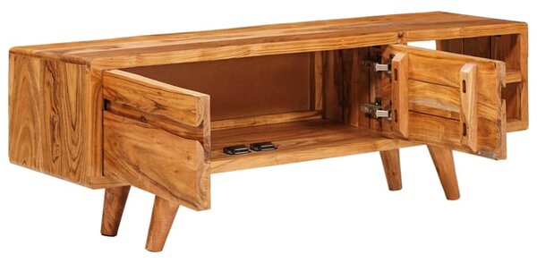 TV szekrény polcokkal Barna 110 x 30 x 40 cm Tömör Akácfa